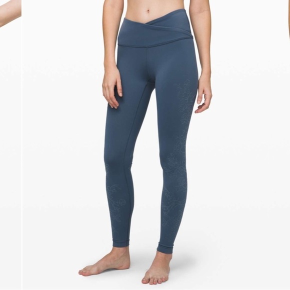 lululemon athletica Pants - Lululemon Always On High-Rise Tight 28"*Flocked Everlux Code Blue size 2